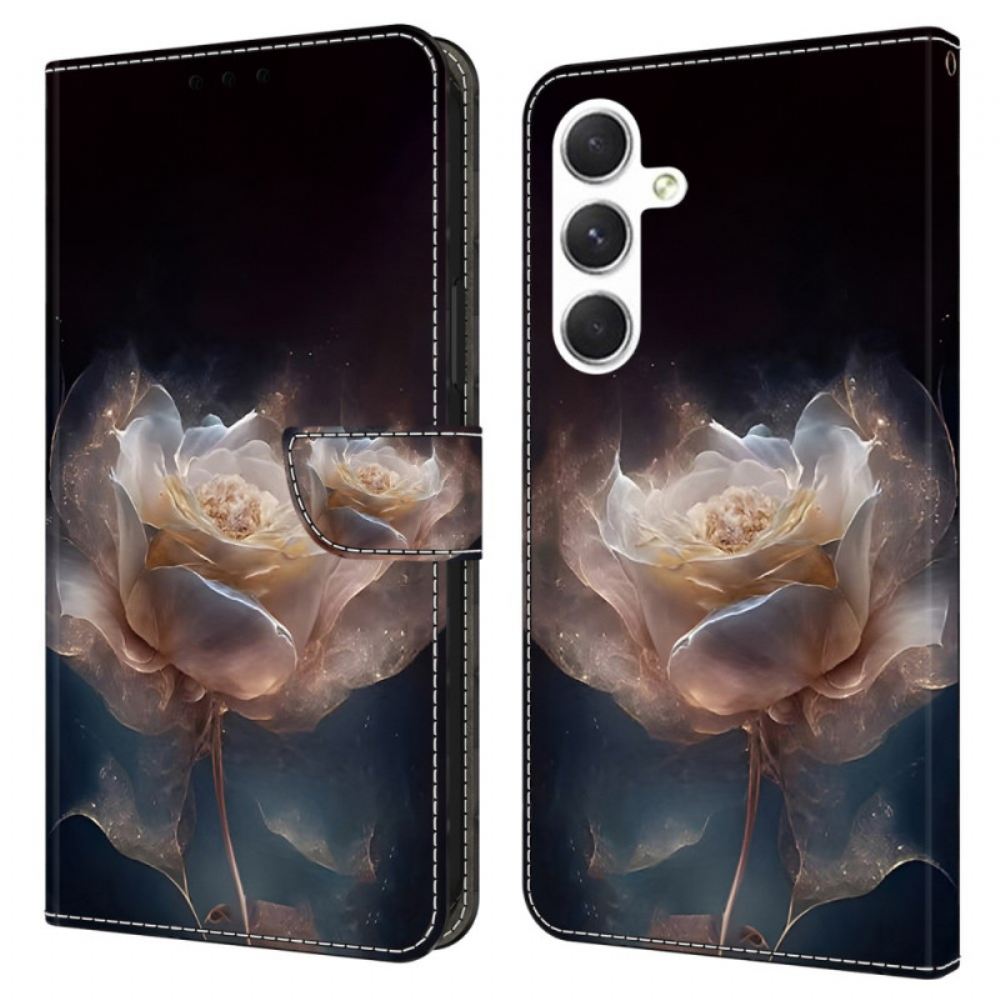 Kožený Kryt Na Samsung Galaxy A16 5g Pivoňkový Vzor