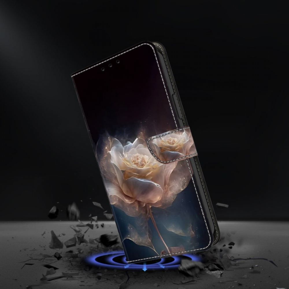Kožený Kryt Na Samsung Galaxy A16 5g Pivoňkový Vzor