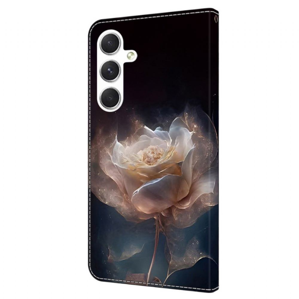 Kožený Kryt Na Samsung Galaxy A16 5g Pivoňkový Vzor
