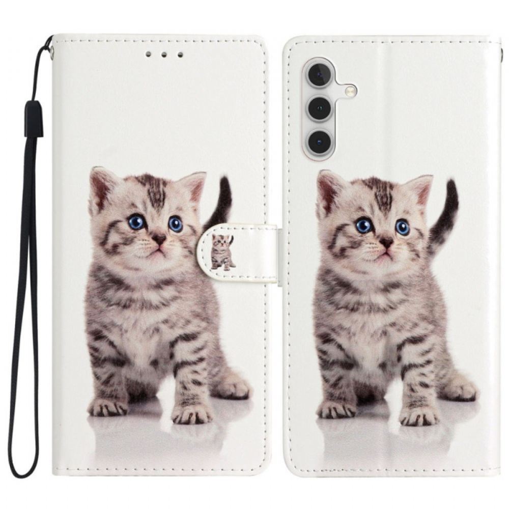 Kožený Kryt Na Samsung Galaxy A16 5g Vzor Kotěte