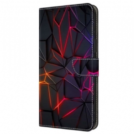 Kožený Kryt Na Samsung Galaxy A16 5g Vzorek Červených Prasklin