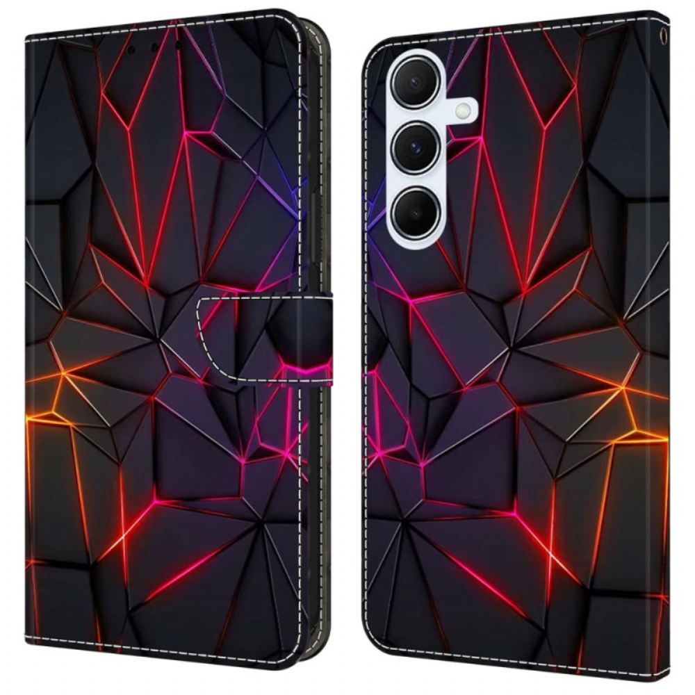 Kožený Kryt Na Samsung Galaxy A16 5g Vzorek Červených Prasklin