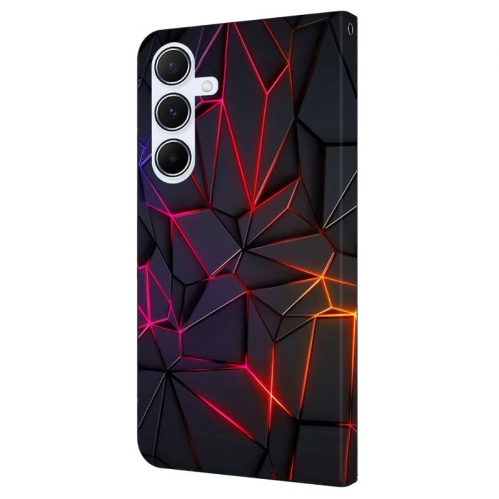 Kožený Kryt Na Samsung Galaxy A16 5g Vzorek Červených Prasklin