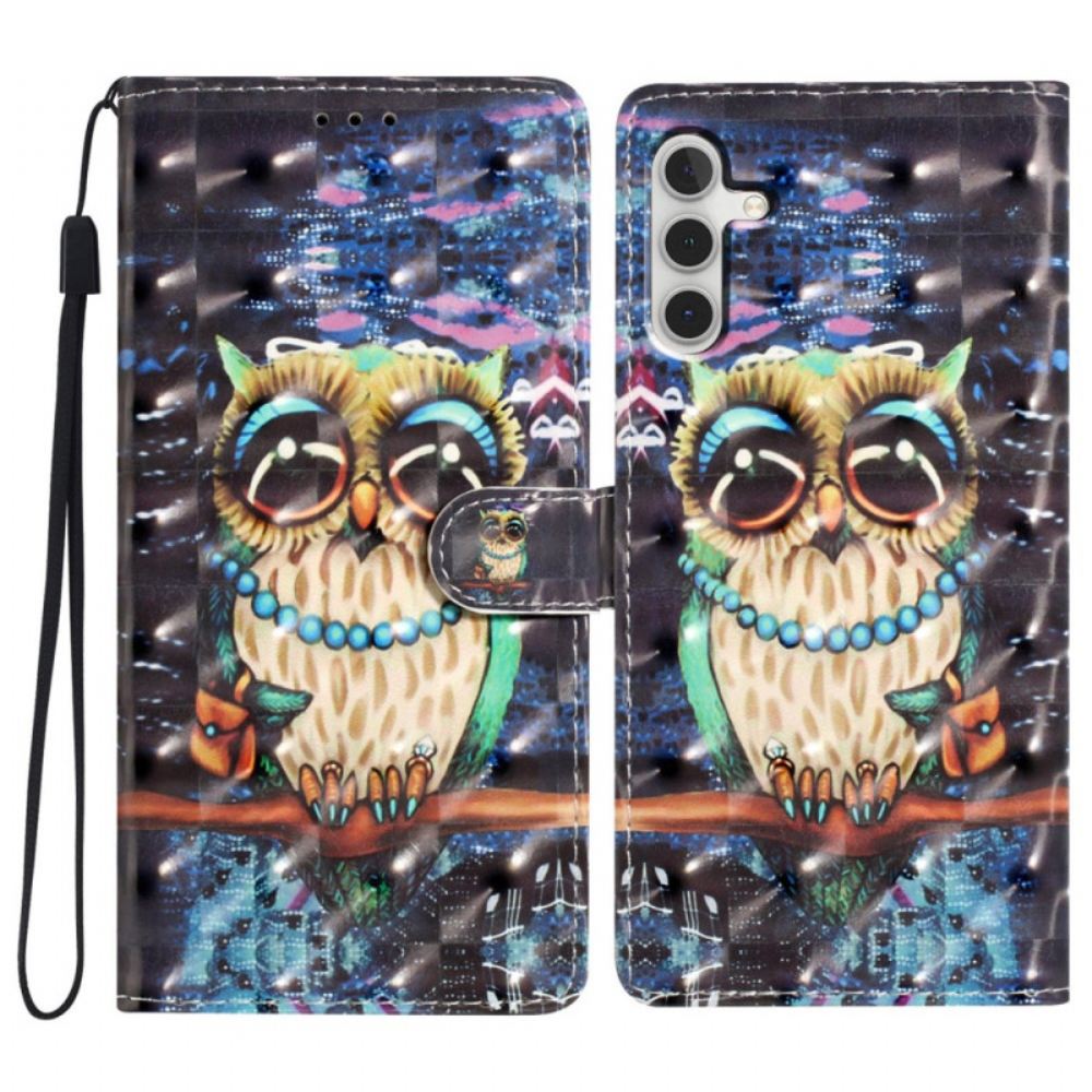 Kožený Kryt Samsung Galaxy A16 5g 3d Sova