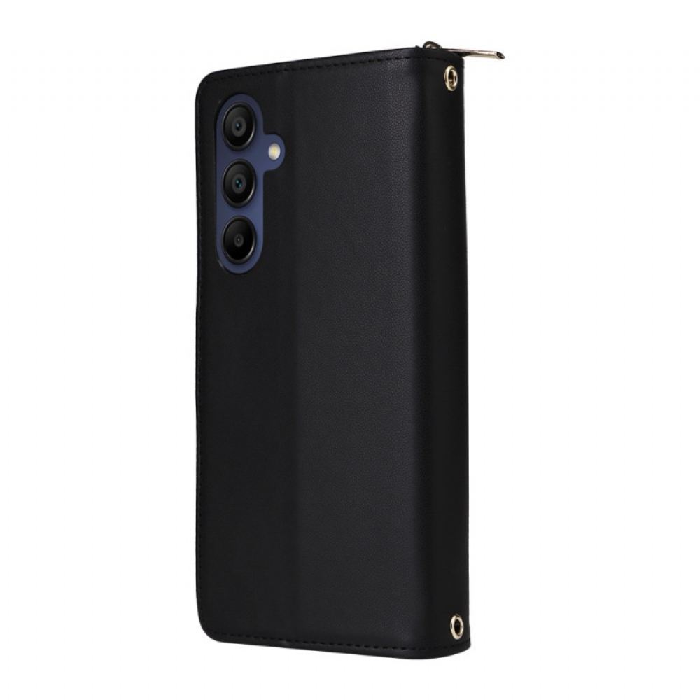 Kožený Kryt Samsung Galaxy A16 5g 9 Držitelů Karet A Šňůrky