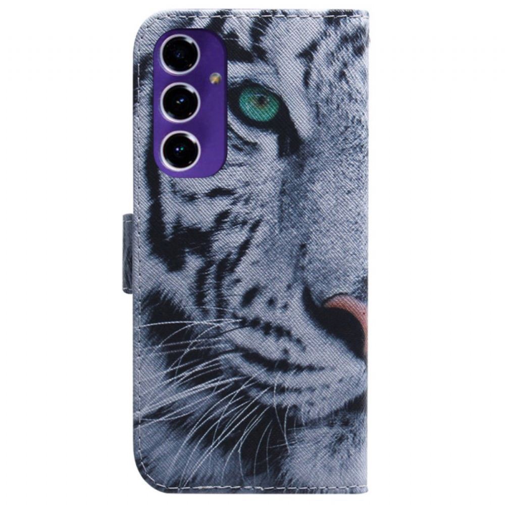 Kožený Kryt Samsung Galaxy A16 5g Bílý Tygr