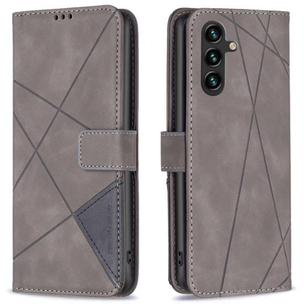 Kožený Kryt Samsung Galaxy A16 5g Binfen Color Geometrický Vzor