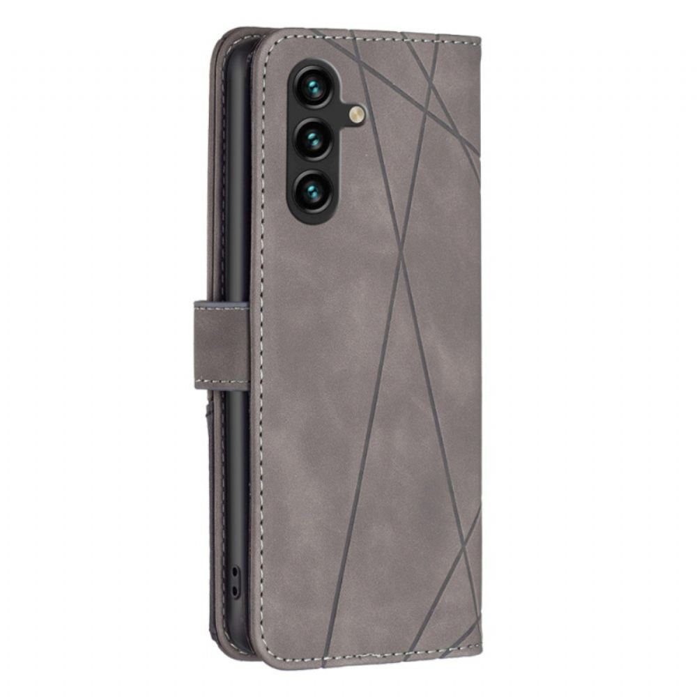 Kožený Kryt Samsung Galaxy A16 5g Binfen Color Geometrický Vzor