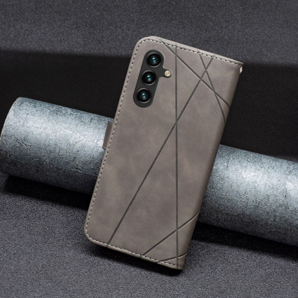 Kožený Kryt Samsung Galaxy A16 5g Binfen Color Geometrický Vzor