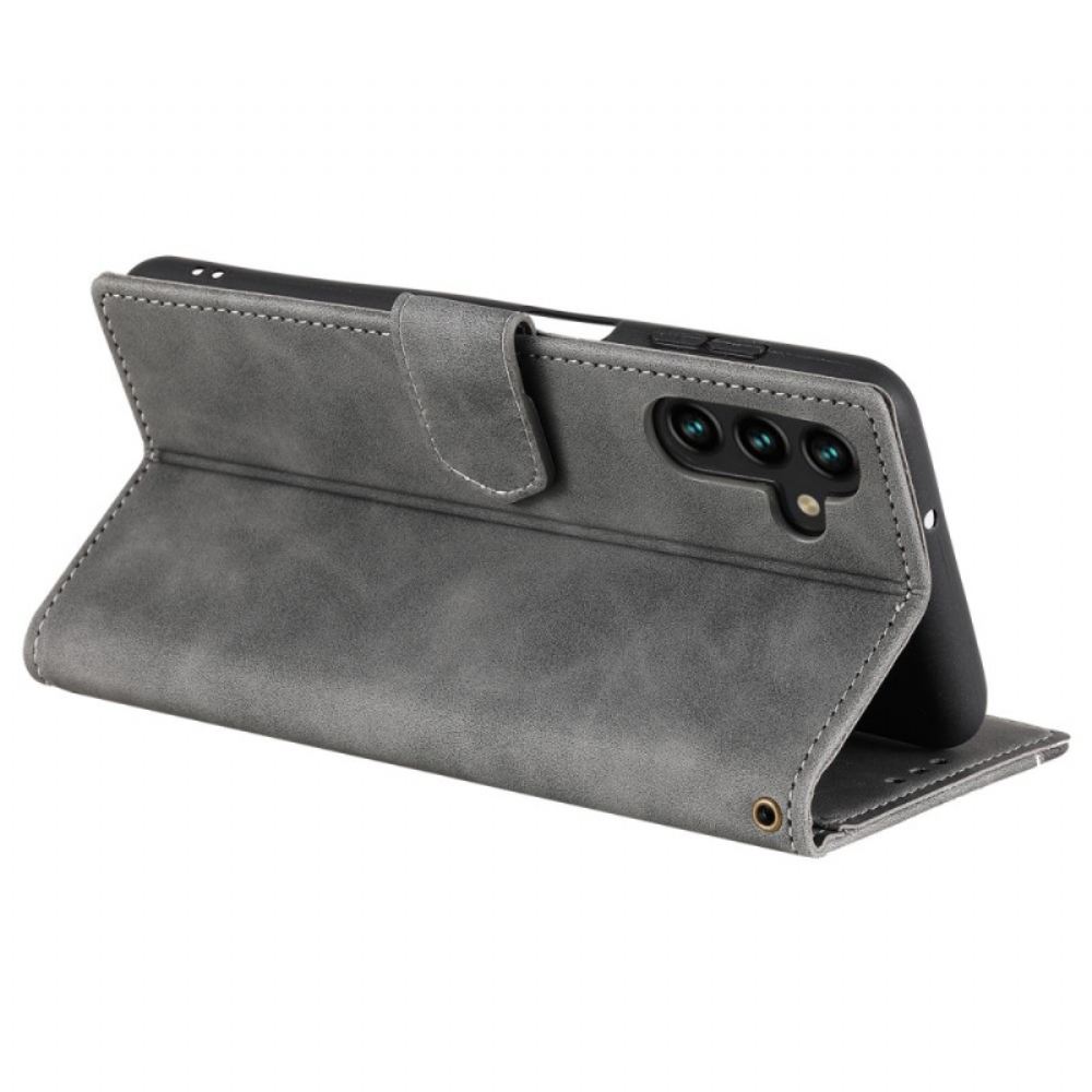 Kožený Kryt Samsung Galaxy A16 5g Dvoubarevná Magnetická Spona
