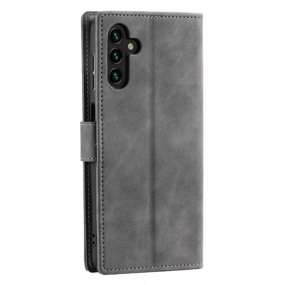 Kožený Kryt Samsung Galaxy A16 5g Dvoubarevná Magnetická Spona