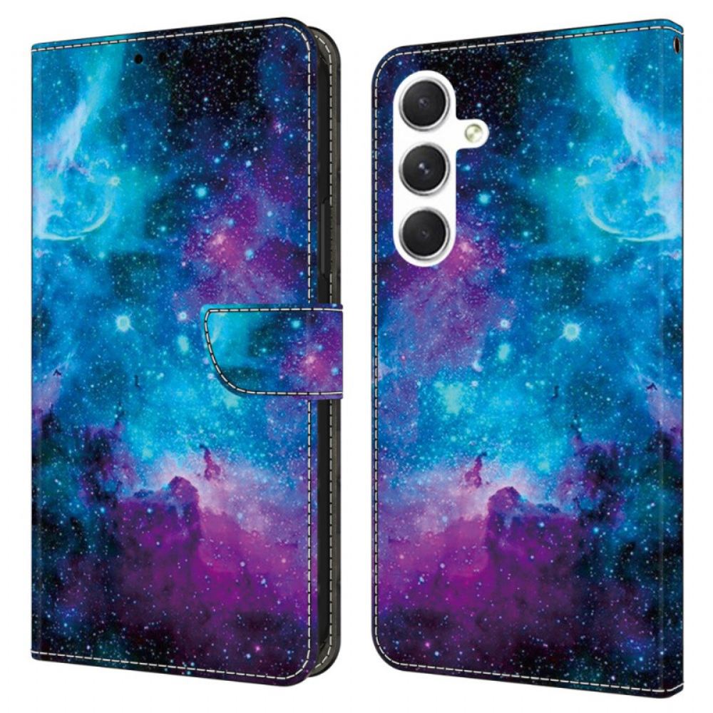 Kožený Kryt Samsung Galaxy A16 5g Kosmické Nebe