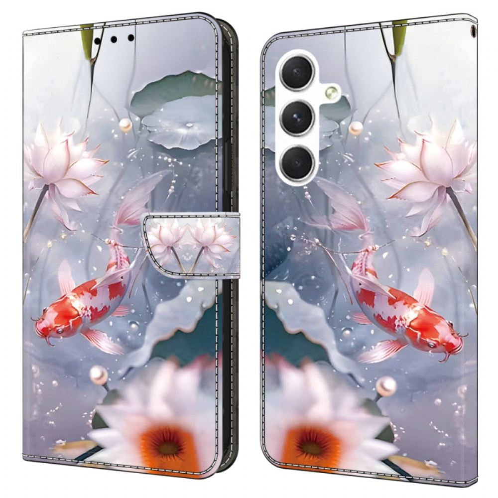 Kožený Kryt Samsung Galaxy A16 5g Květiny A Ryby