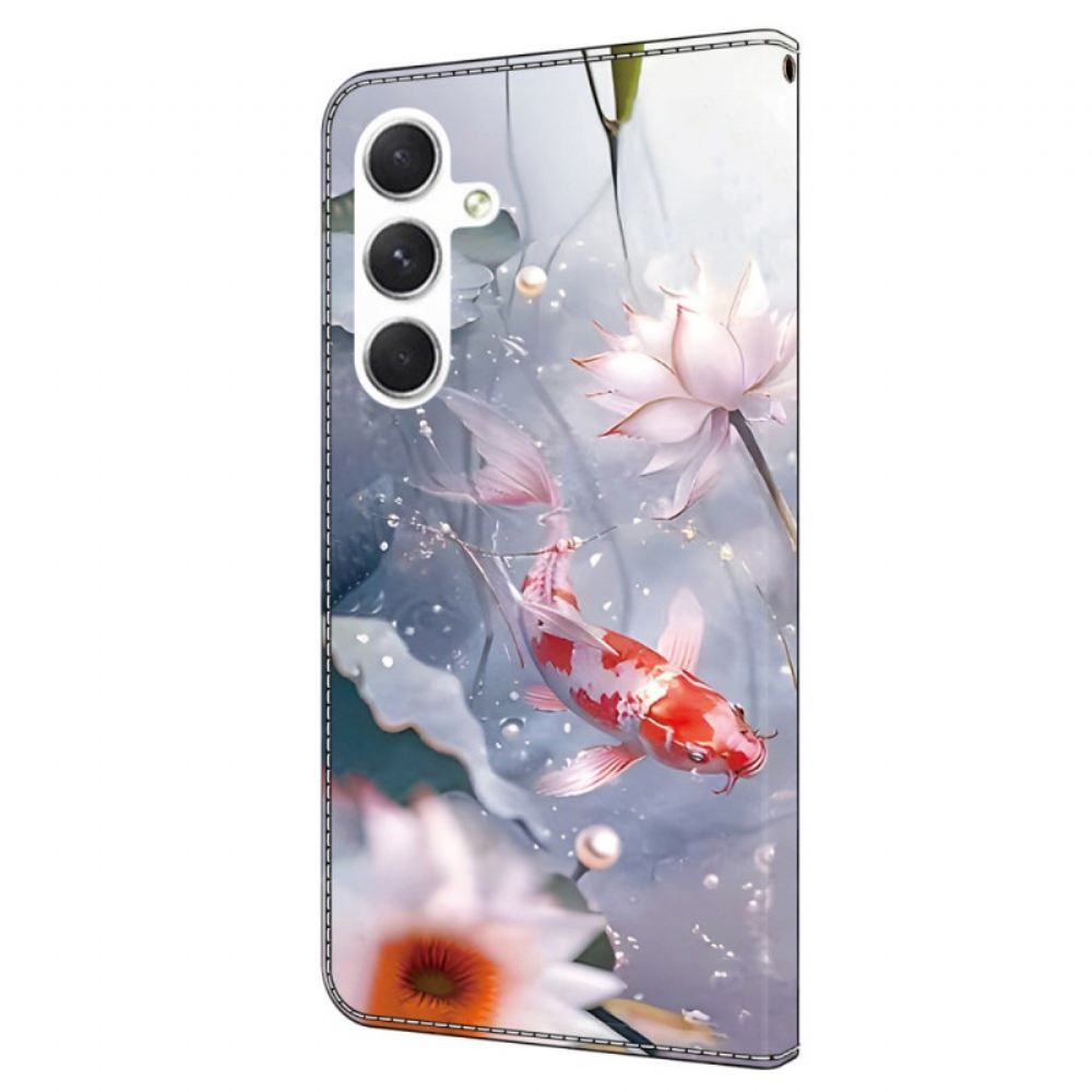 Kožený Kryt Samsung Galaxy A16 5g Květiny A Ryby