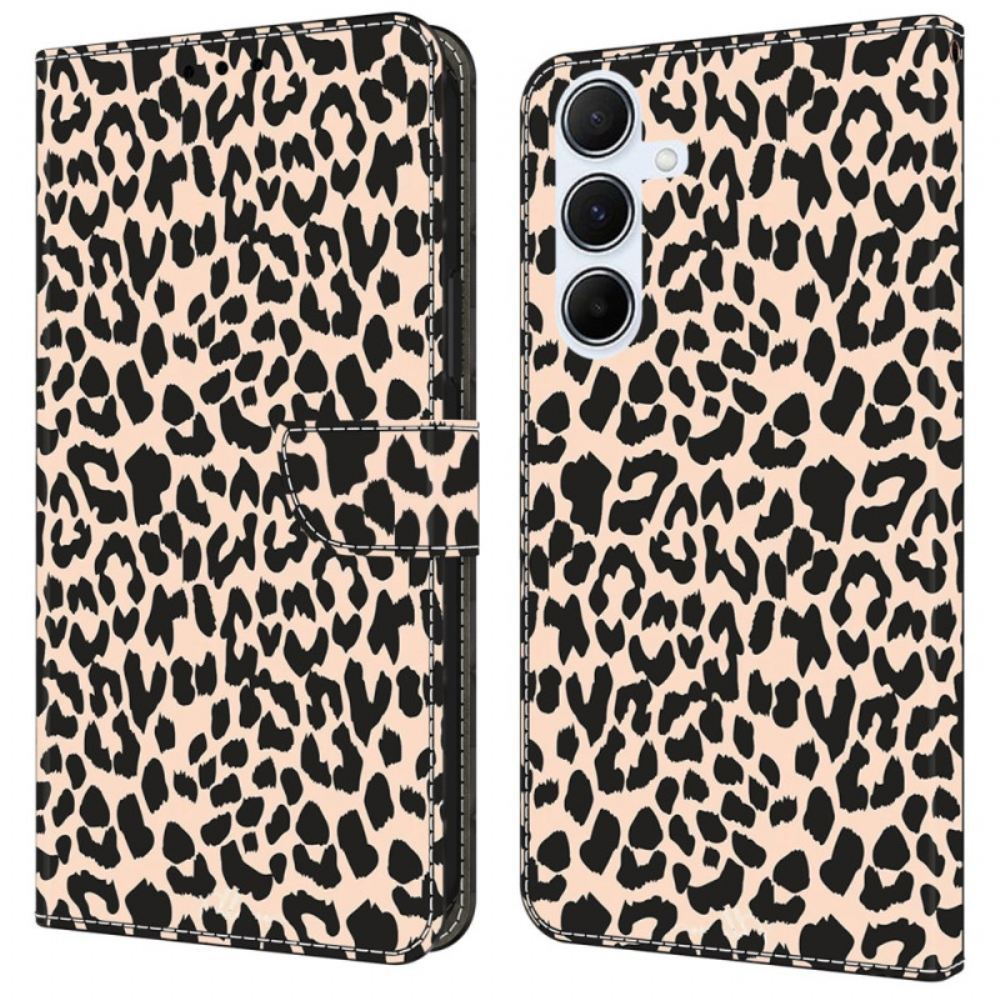 Kožený Kryt Samsung Galaxy A16 5g Leopardí Vzor