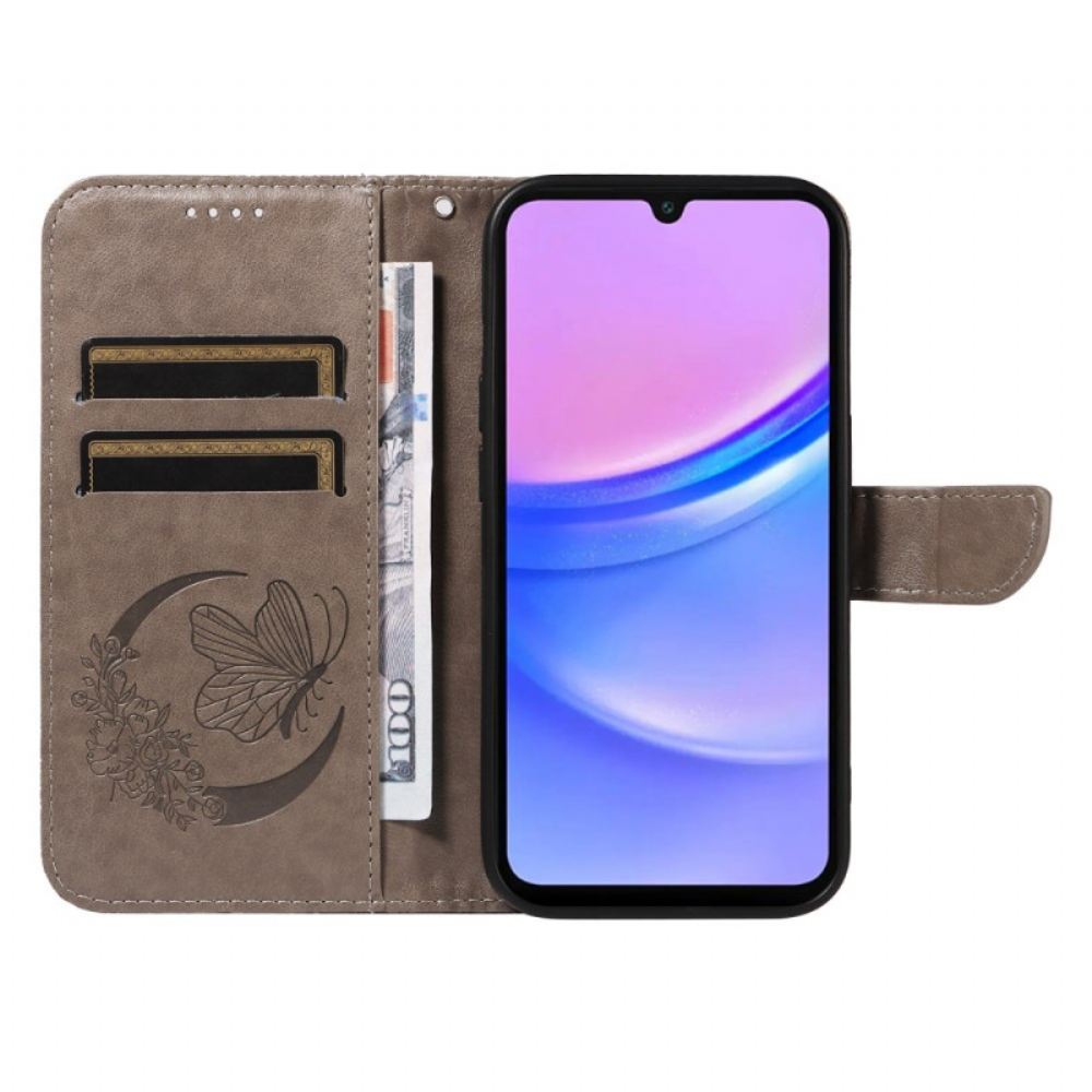 Kožený Kryt Samsung Galaxy A16 5g Motýlí Stopa