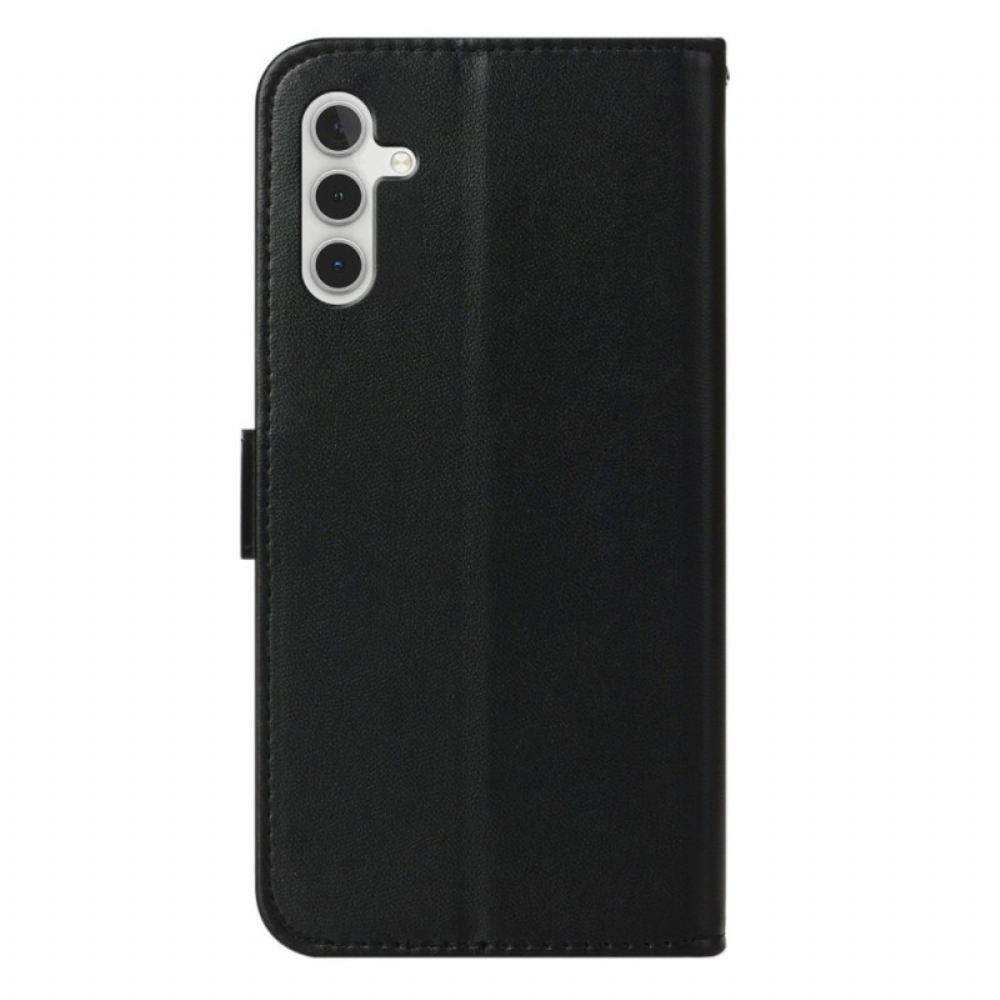 Kožený Kryt Samsung Galaxy A16 5g Obyčejný S Popruhem