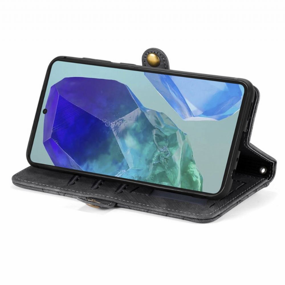 Kožený Kryt Samsung Galaxy A16 5g Peněženka S Geometrickým Vzorem
