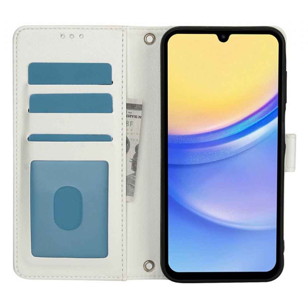Kožený Kryt Samsung Galaxy A16 5g Peněženka S Popruhem
