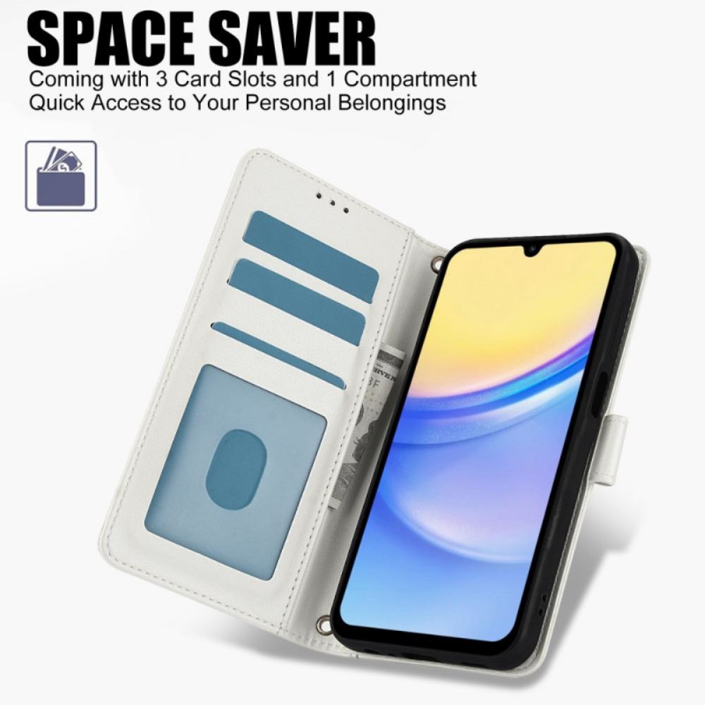 Kožený Kryt Samsung Galaxy A16 5g Peněženka S Popruhem