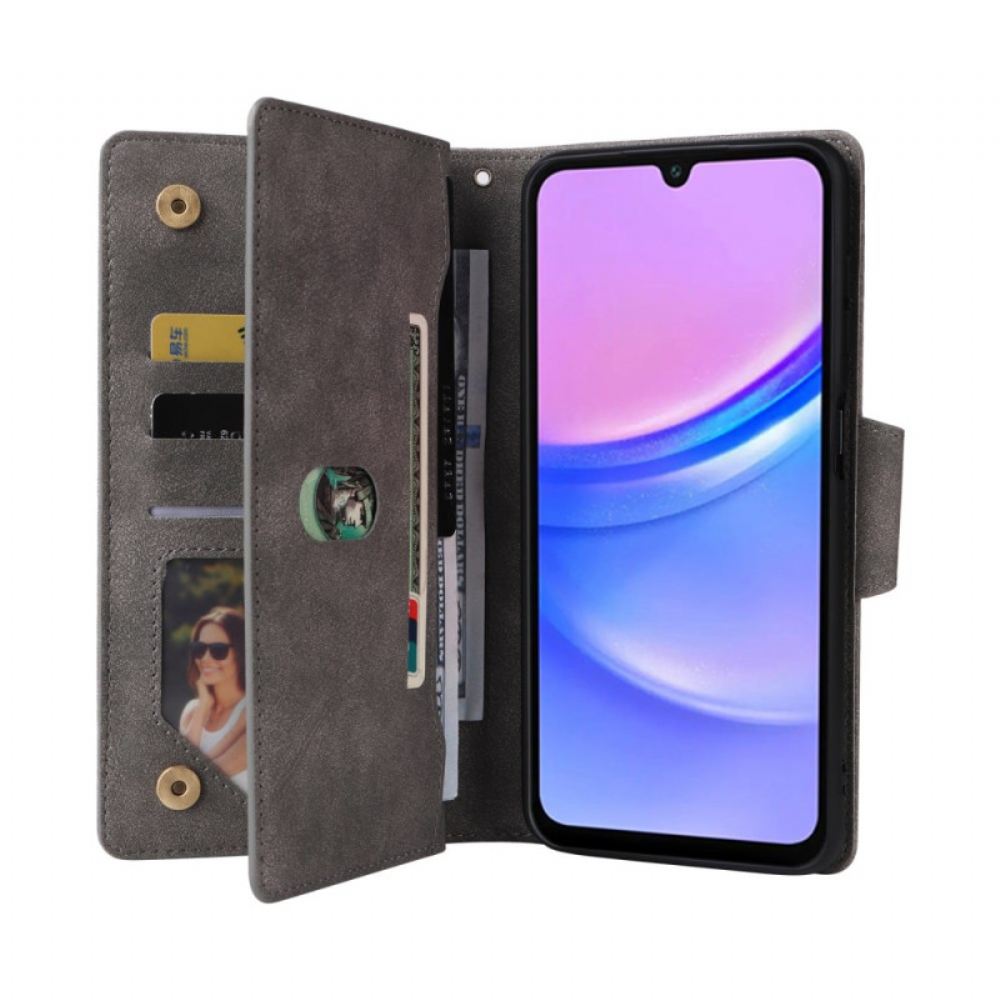 Kožený Kryt Samsung Galaxy A16 5g Peněženka Se Semišovým Efektem