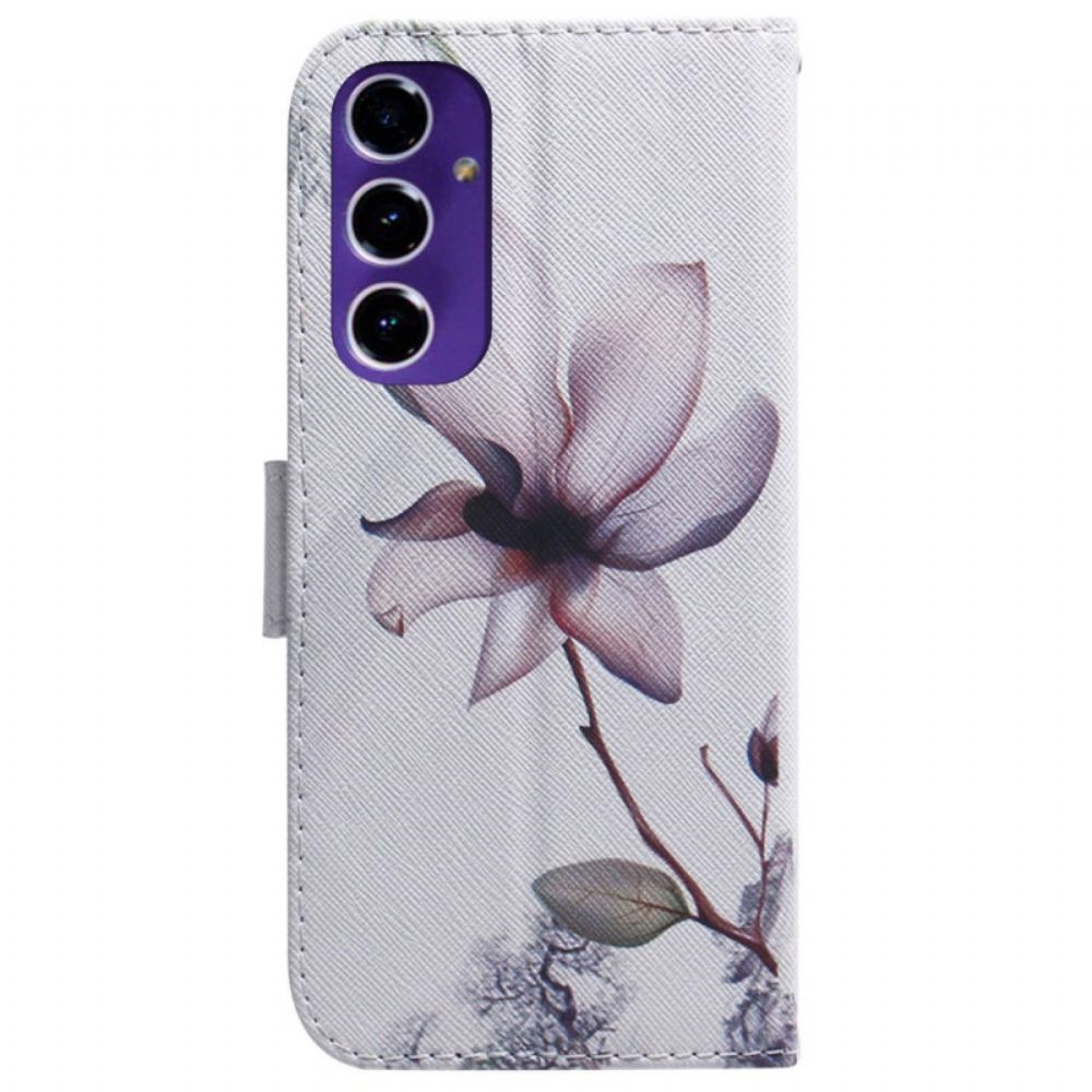 Kožený Kryt Samsung Galaxy A16 5g Růžový Květ