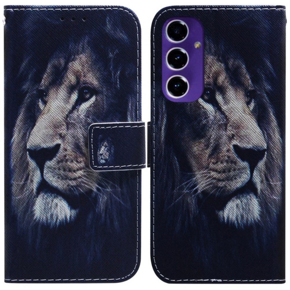 Kožený Kryt Samsung Galaxy A16 5g Snící Lev