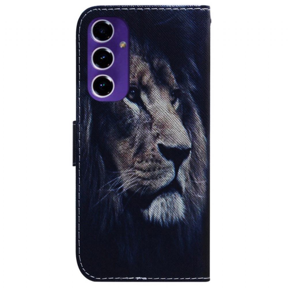 Kožený Kryt Samsung Galaxy A16 5g Snící Lev
