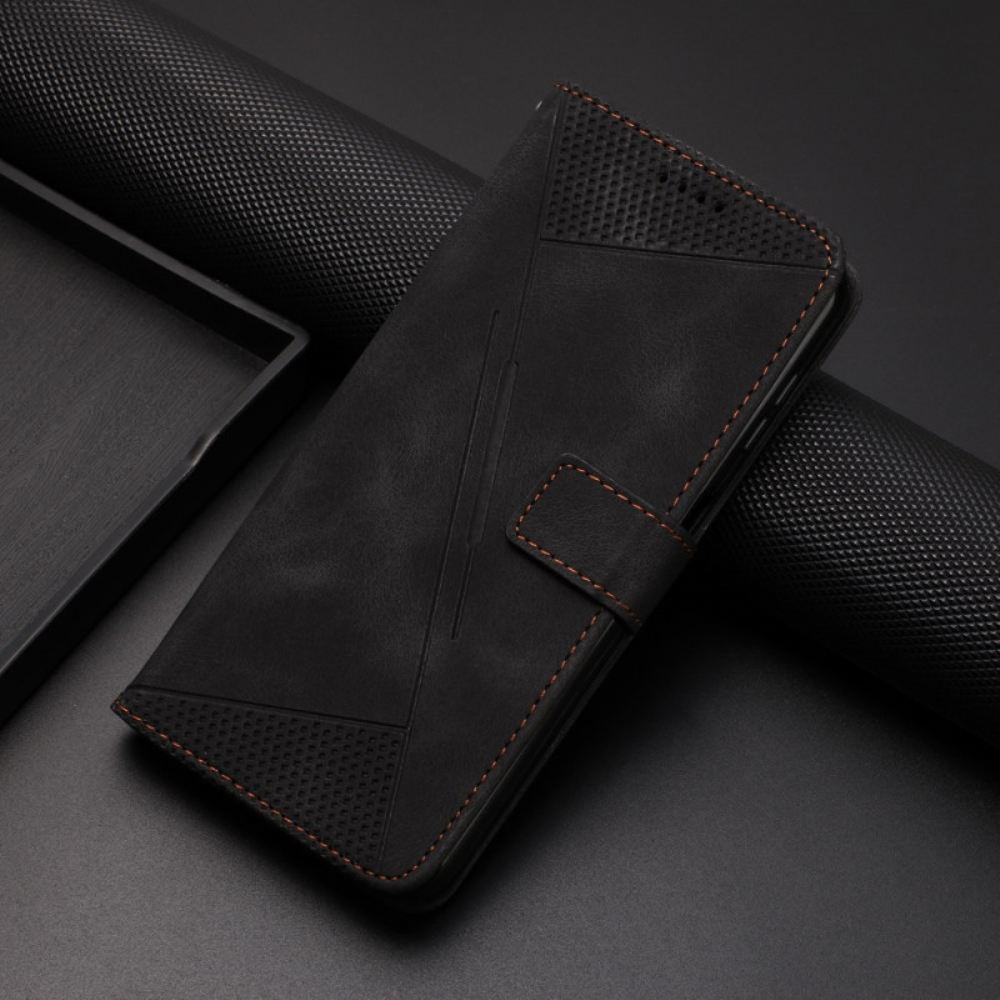 Kožený Kryt Samsung Galaxy A16 5g Trojúhelníkový Vzor Popruhu