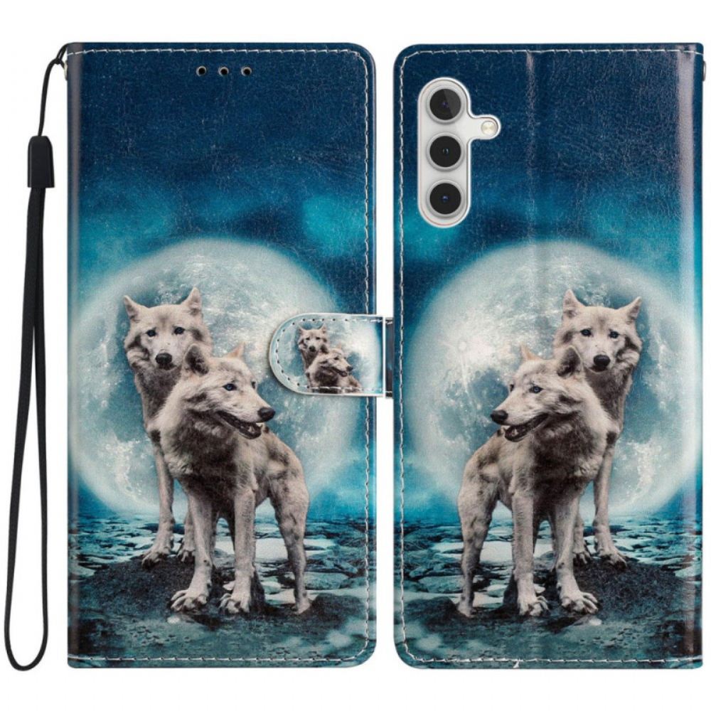 Kožený Kryt Samsung Galaxy A16 5g Vlci
