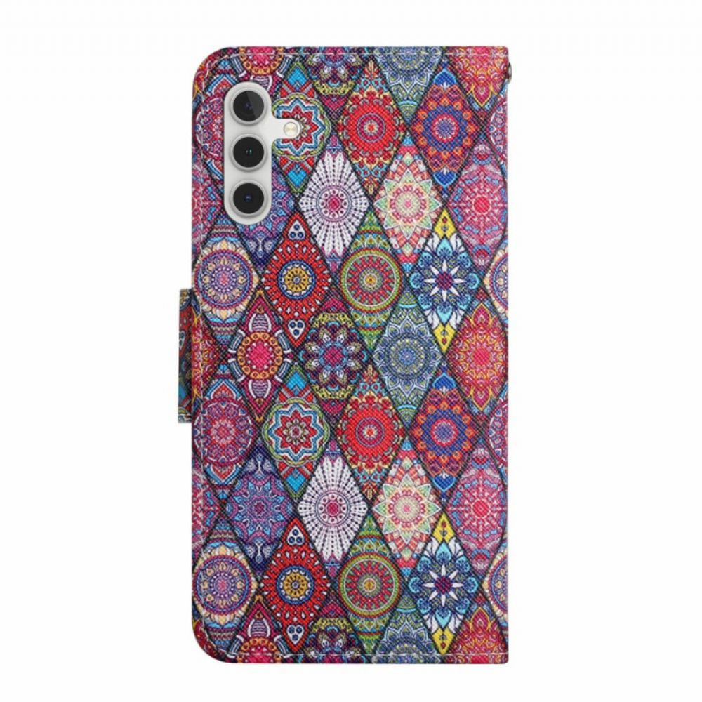 Kožený Kryt Samsung Galaxy A16 5g Vzor Kaleidoskopu