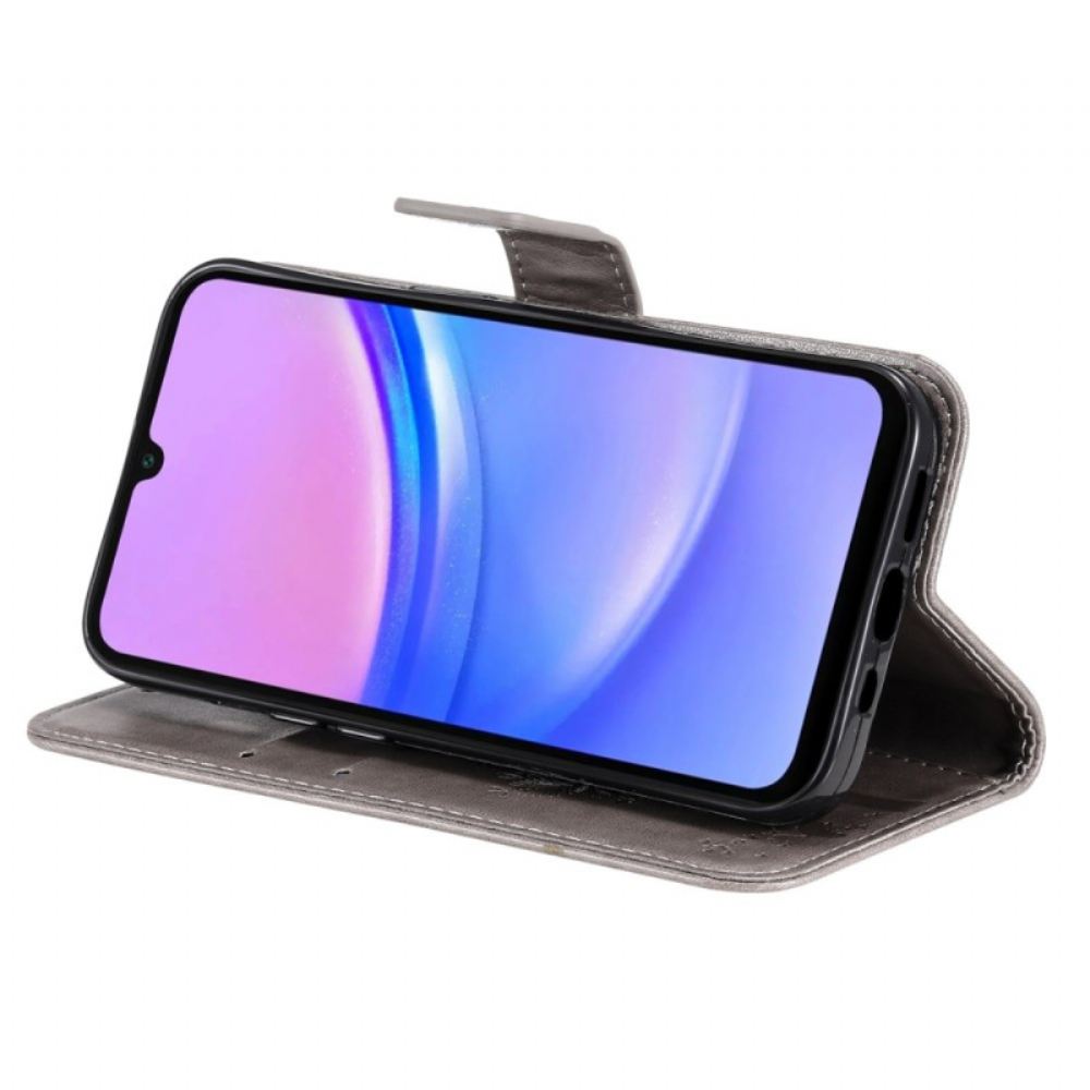 Kožený Kryt Samsung Galaxy A16 5g Vzor Kočky A Stromu