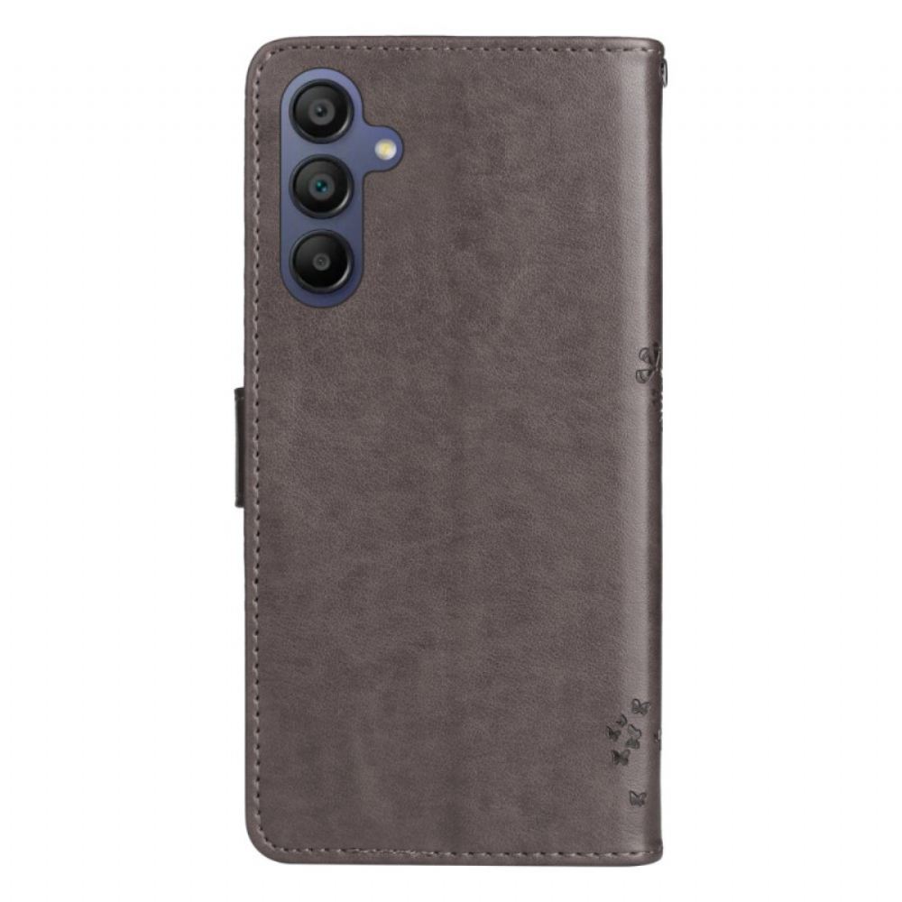 Kožený Kryt Samsung Galaxy A16 5g Vzor Kočky A Stromu