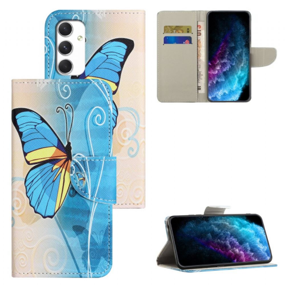 Kožený Kryt Samsung Galaxy A16 5g Vzor Motýla