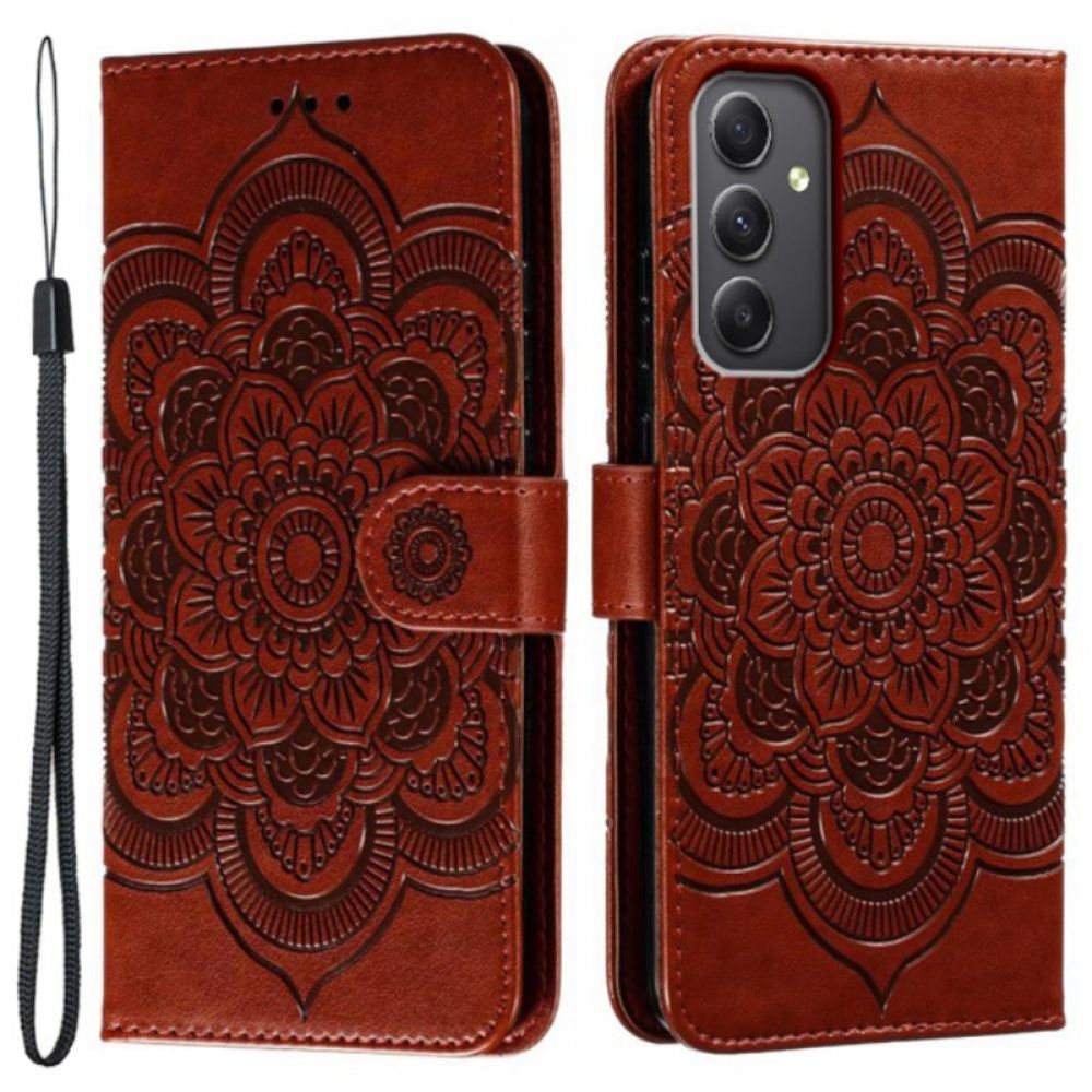 Kožený Kryt Samsung Galaxy A16 5g Vzor Řemínku Mandala