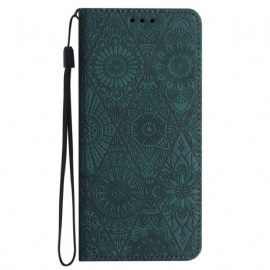 Peněženková Pouzdra Samsung Galaxy A16 5g Kryty Na Mobil Květinový Vzor A Popruh