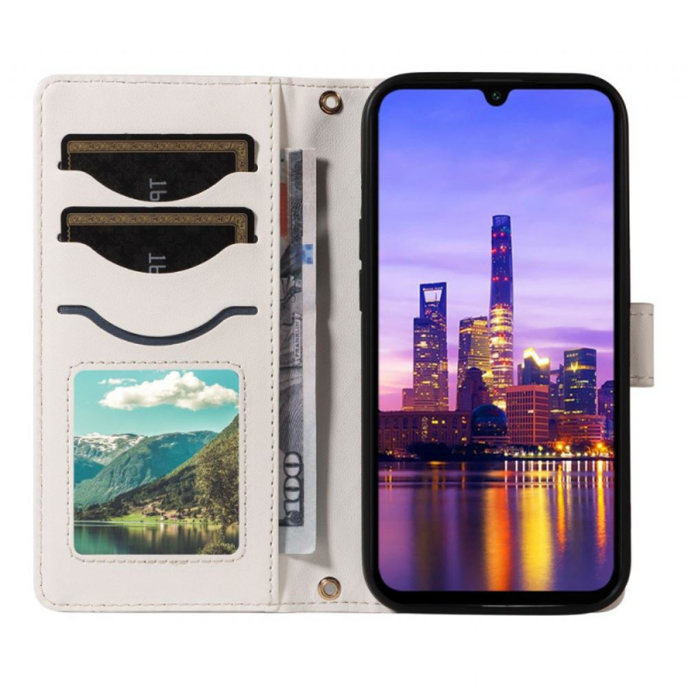 Peněženková Pouzdra Samsung Galaxy A16 5g Kryty Na Mobil Polstrovaný Popruhem A Ramenním Popruhem