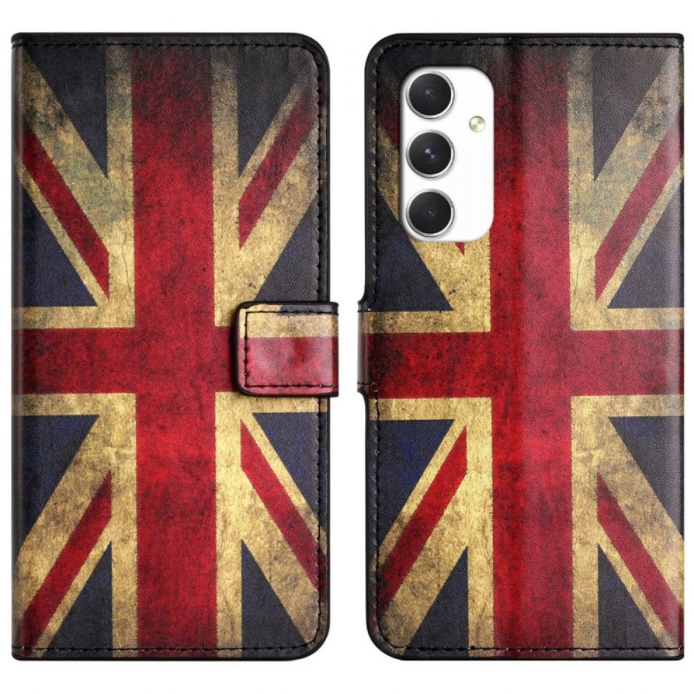 Peněženková Pouzdra Samsung Galaxy A16 5g Kryty Na Mobil Vintage Anglická Vlajka
