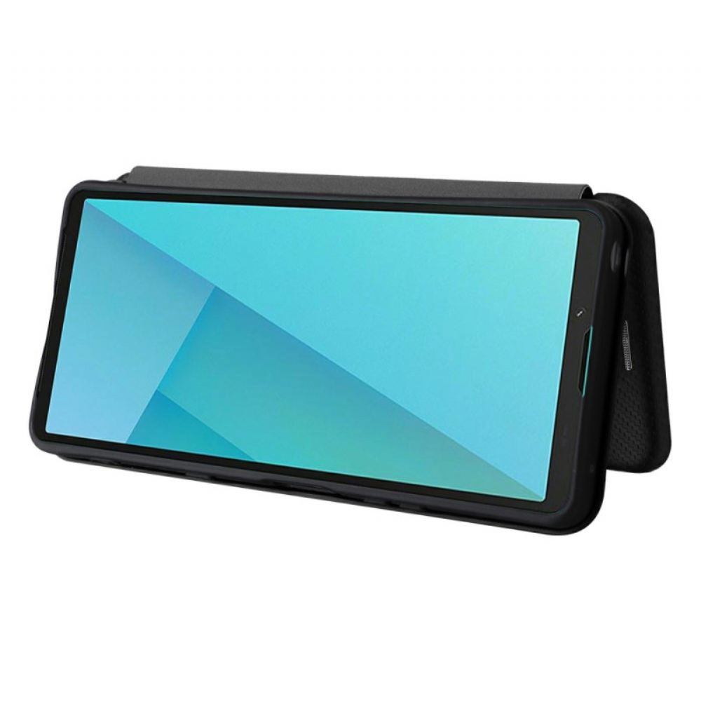 Kožené Pouzdro Sony Xperia 10 Vii Uhlíková Vlákna