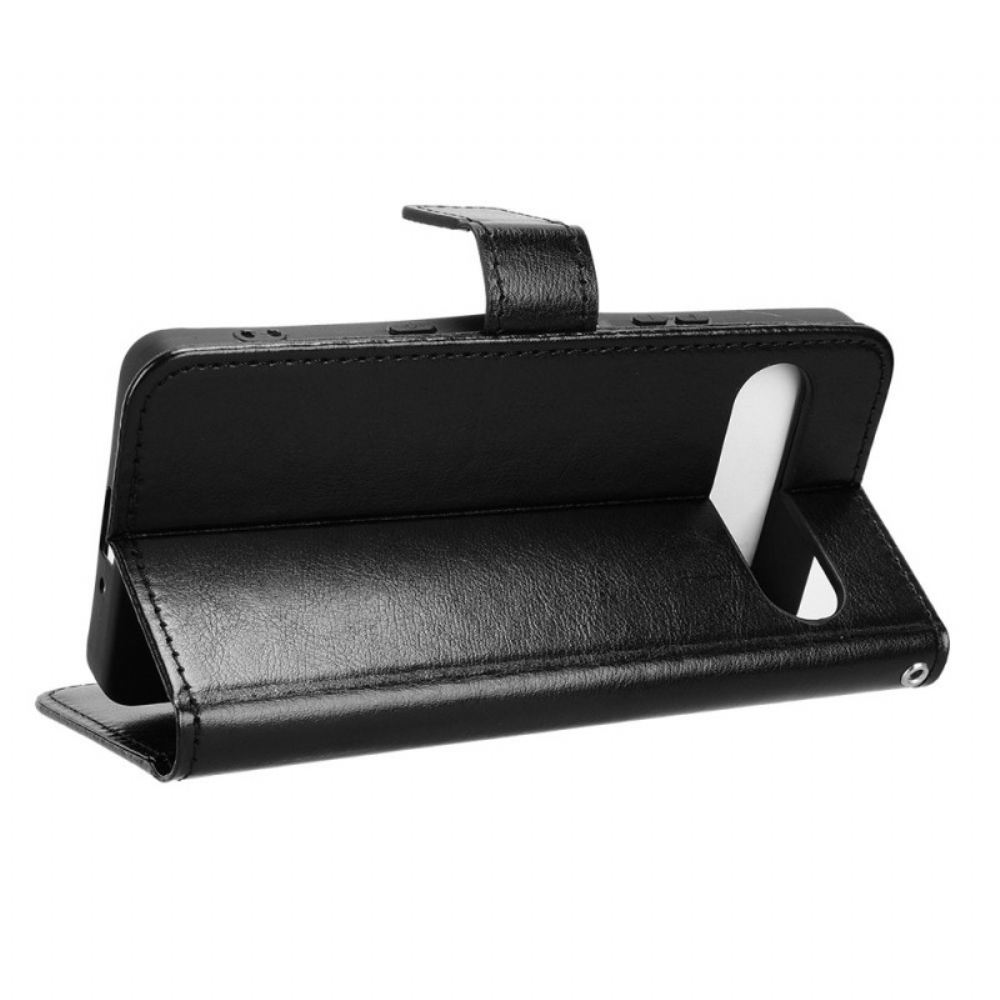 Kožený Kryt Na Sony Xperia 10 Vii Okázalá Umělá Kůže