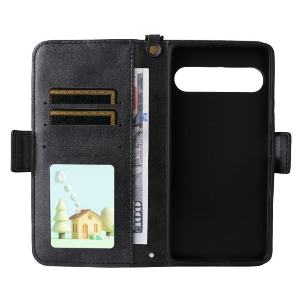 Kožený Kryt Na Sony Xperia 10 Vii Peněženka S Ramenním Popruhem