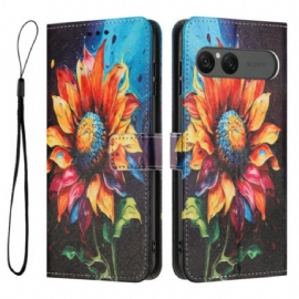 Kožený Kryt Na Sony Xperia 10 Vii Slunečnice