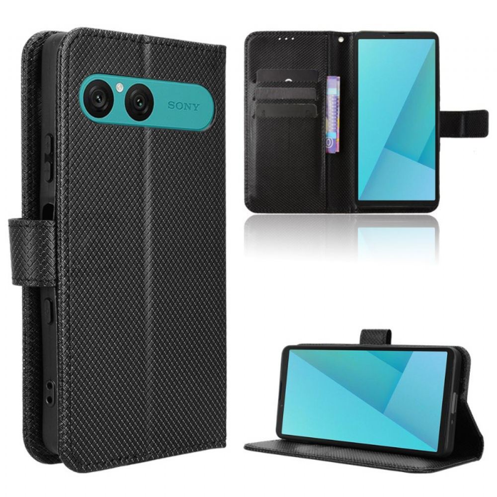 Kožený Kryt Sony Xperia 10 Vii Diamantová Textura