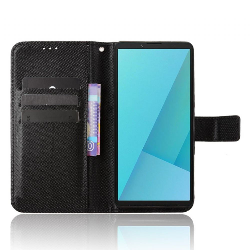 Kožený Kryt Sony Xperia 10 Vii Diamantová Textura