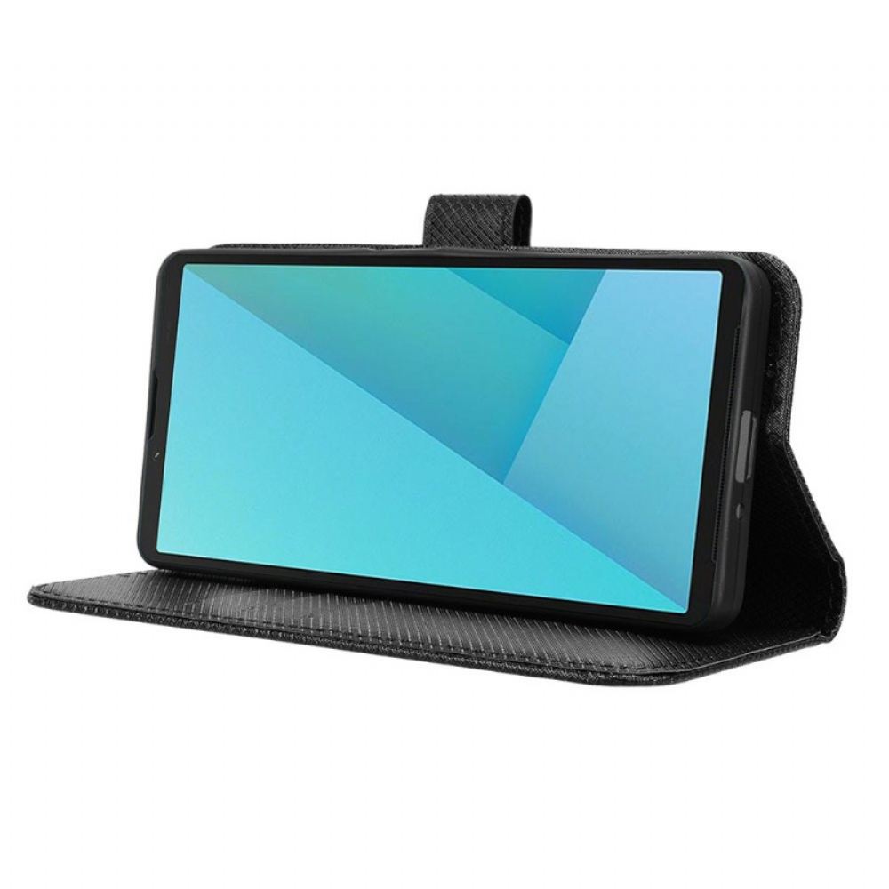 Kožený Kryt Sony Xperia 10 Vii Diamantová Textura