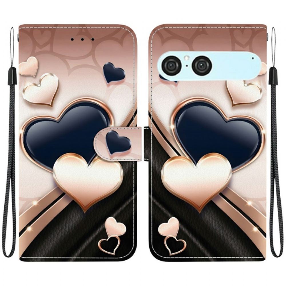 Kožený Kryt Sony Xperia 10 Vii Dvě Srdce