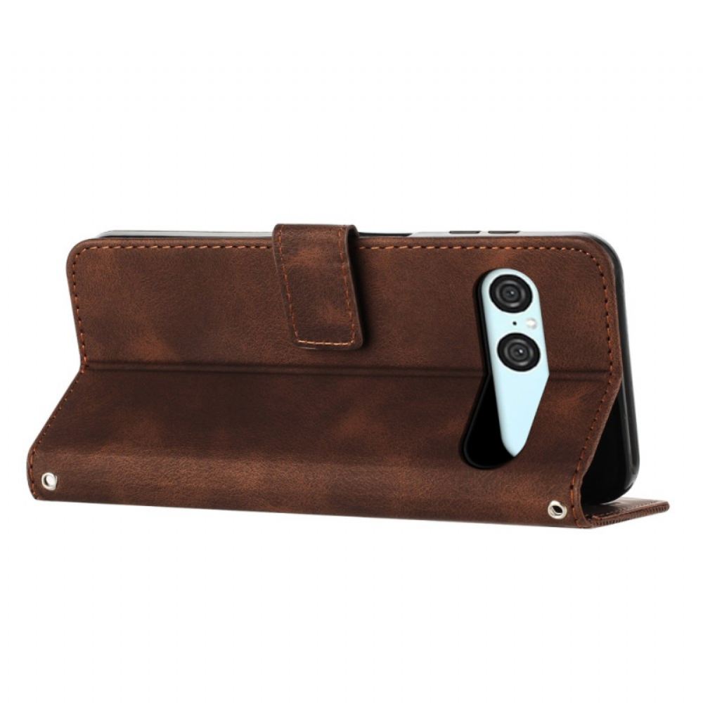 Kožený Kryt Sony Xperia 10 Vii Geometrický Design