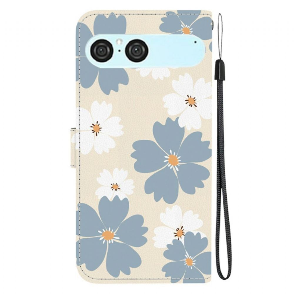 Kožený Kryt Sony Xperia 10 Vii Modré Sedmikrásky