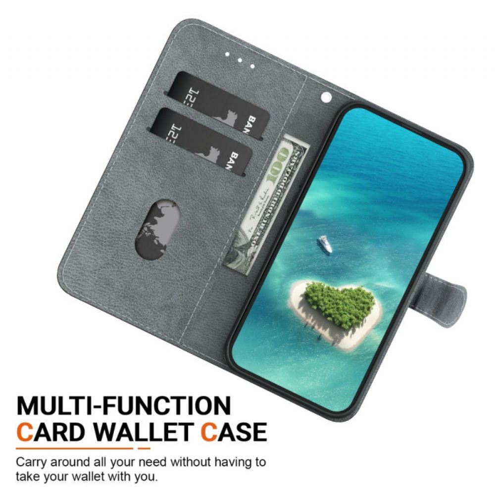 Kožený Kryt Sony Xperia 10 Vii Modro-zlatý Květinový Vzor