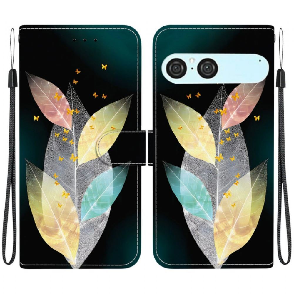 Peněženková Pouzdra Sony Xperia 10 Vii Barevné Listy